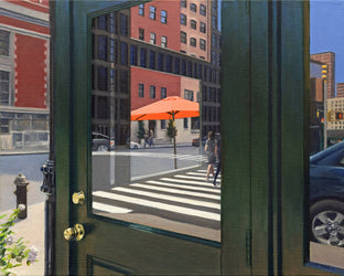 Original art for sale at UGallery.com | Crosswalk Reflections by Nick Savides | $2,100 | oil painting | 16' h x 20' w | photo 1