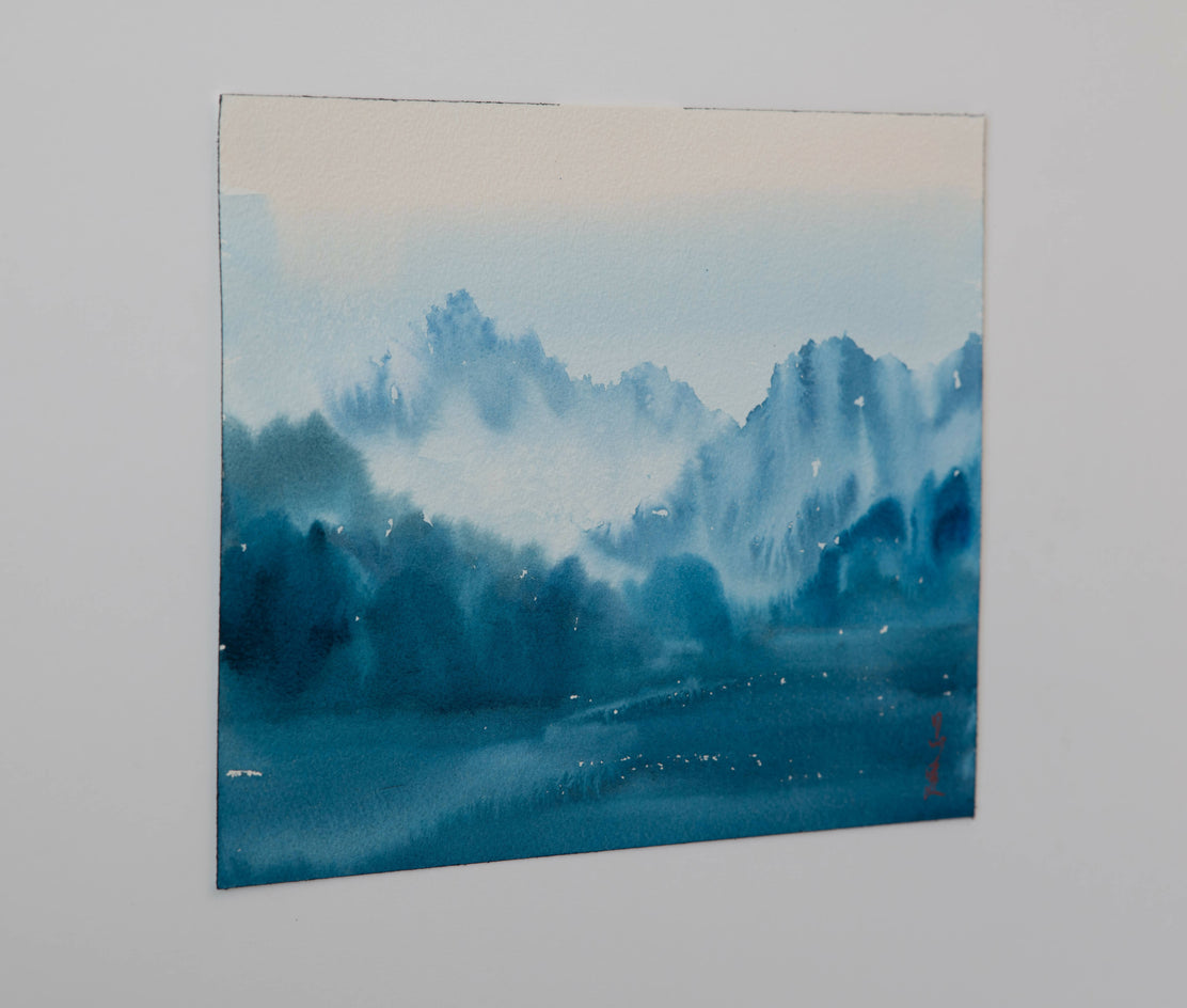 Mountain Reverie Series 15 by Siyuan Ma |  Side View of Artwork 