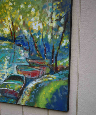 Original art for sale at UGallery.com | Summer Boats 2 by Kip Decker | $2,400 | acrylic painting | 30' h x 30' w | photo 4