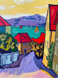 Original art for sale at UGallery.com | Coastal Town by Laura (Yi Zhen) Chen | $950 | acrylic painting | 24' h x 18' w | thumbnail 4