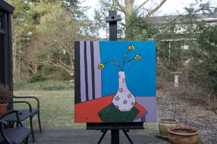 Original art for sale at UGallery.com | White Vase on Red Table by Feng Biddle | $1,300 | oil painting | 30' h x 30' w | photo 3