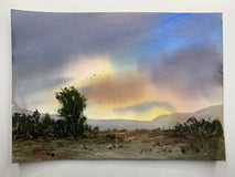Original art for sale at UGallery.com | Sunrise New Mexico by Posey Gaines | $600 | watercolor painting | 14' h x 20' w | thumbnail 4