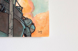 Original art for sale at UGallery.com | Harbor Boat, Rotterdam by Hano Dercksen | $850 | mixed media artwork | 12' h x 16' w | photo 4