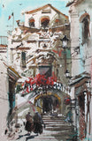 Original art for sale at UGallery.com | Silent Napoli by Maximilian Damico | $550 | watercolor painting | 11' h x 8' w | thumbnail 1