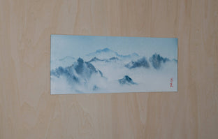 Original art for sale at UGallery.com | Mountain Reverie Series 3 by Siyuan Ma | $275 | watercolor painting | 4.3' h x 12' w | photo 2
