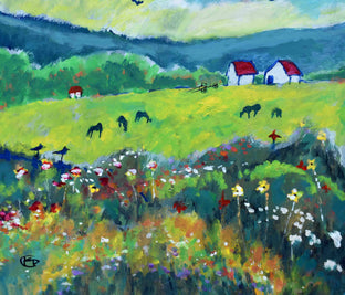 Original art for sale at UGallery.com | Green Fields by Kip Decker | $2,400 | acrylic painting | 30' h x 30' w | photo 4