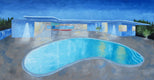 Original art for sale at UGallery.com | Classic Pool by Mitchell Freifeld | $1,175 | oil painting | 21' h x 40' w | thumbnail 1