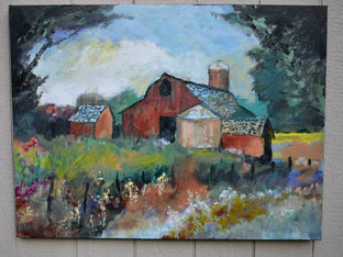 Barn and Silos by Kip Decker |  Side View of Artwork 