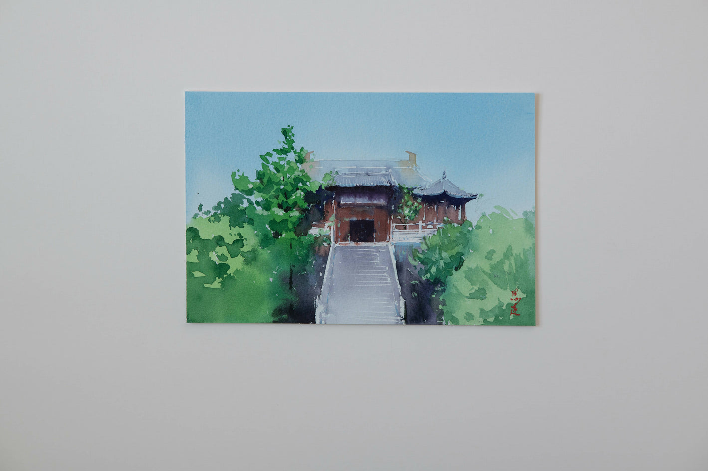 Watercolor Impressions of Chinese Architecture 8 by Siyuan Ma |  Context View of Artwork 