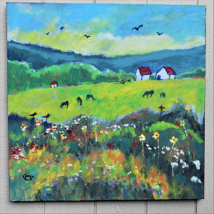 Original art for sale at UGallery.com | Green Fields by Kip Decker | $2,400 | acrylic painting | 30' h x 30' w | photo 3
