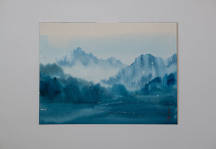 Original art for sale at UGallery.com | Mountain Reverie Series 15 by Siyuan Ma | $425 | watercolor painting | 9' h x 12' w | photo 3