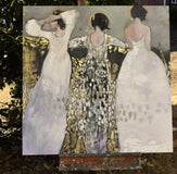 Original art for sale at UGallery.com | All That Is Golden by Mary Pratt | $3,800 | oil painting | 48' h x 48' w | thumbnail 3