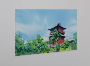 Watercolor Impressions of Chinese Architecture 7 by Siyuan Ma |  Side View of Artwork 