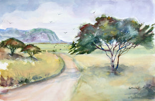 Original art for sale at UGallery.com | Acacia Trees 3 by Joe Giuffrida | $950 | watercolor painting | 15' h x 22' w | photo 1
