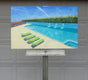 Original art for sale at UGallery.com | Four Green Chaise by Mitchell Freifeld | $900 | oil painting | 22' h x 35' w | thumbnail 2