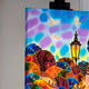 Original art for sale at UGallery.com | Blue Umbrella. Street in Prague. by Yelena Sidorova | $1,475 | mixed media artwork | 40' h x 20' w | thumbnail 2