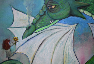 Original art for sale at UGallery.com | Unlikely Friends by Andrea Doss | $1,000 | acrylic painting | 27.5' h x 27.5' w | photo 4