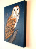 Original art for sale at UGallery.com | Wisdom Is Within - Barn Owl by Jennifer Ross | $525 | mixed media artwork | 16' h x 12' w | thumbnail 2