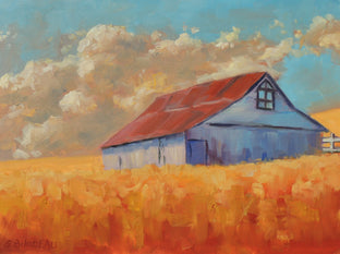 Original art for sale at UGallery.com | Barn on the Hill by Steven Guy Bilodeau | $525 | oil painting | 12' h x 16' w | photo 1