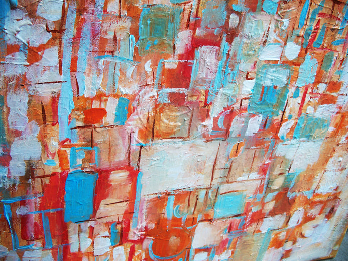 Tangerine Blues by Autumn Rose |  Side View of Artwork 