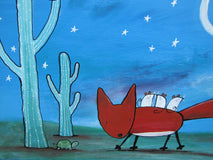 Original art for sale at UGallery.com | Desert Nightlife by Andrea Doss | $500 | acrylic painting | 16' h x 20' w | thumbnail 4
