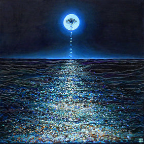 mixed media artwork by Tomo Mori titled Quando la Luna Llora