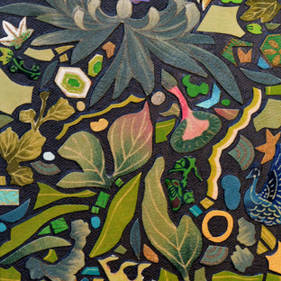 Original art for sale at UGallery.com | Kimono Soul (green) by Tomo Mori | $725 | mixed media artwork | 12' h x 9' w | photo 2