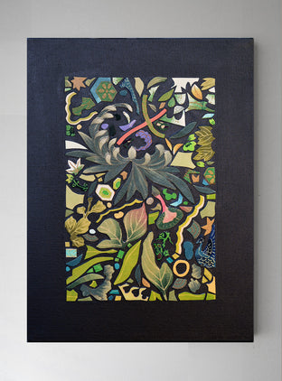 Original art for sale at UGallery.com | Kimono Soul (green) by Tomo Mori | $725 | mixed media artwork | 12' h x 9' w | photo 4
