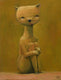 Original art for sale at UGallery.com | Lonely Kitten by Krzysztof Iwin | $1,600 | oil painting | 17.71' h x 13.77' w | thumbnail 1