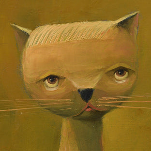Original art for sale at UGallery.com | Lonely Kitten by Krzysztof Iwin | $1,600 | oil painting | 17.71' h x 13.77' w | photo 4