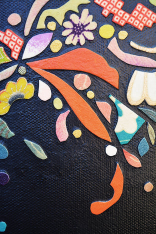 Original art for sale at UGallery.com | Kimono Soul (bird) by Tomo Mori | $725 | mixed media artwork | 12' h x 9' w | photo 4