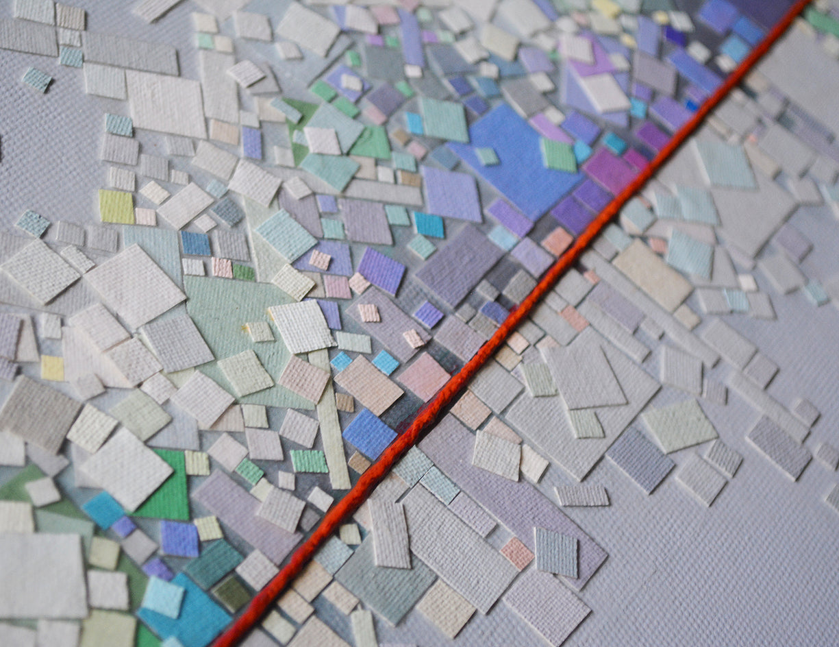 Red String 2 by Tomo Mori |  Closeup View of Artwork 