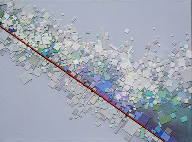 mixed media artwork by Tomo Mori titled Red String 2