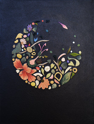 Kimono Soul (circle, orange, green) by Tomo Mori |  Artwork Main Image 