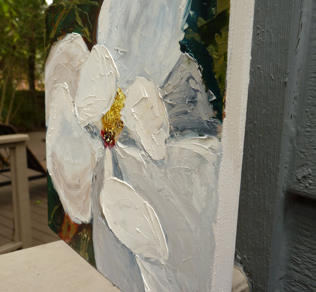 Magnolia by Judy Mackey |  Side View of Artwork 