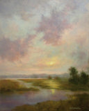 Original art for sale at UGallery.com | A Blushed Twilight by Gail Greene | $575 | oil painting | 20' h x 16' w | thumbnail 1