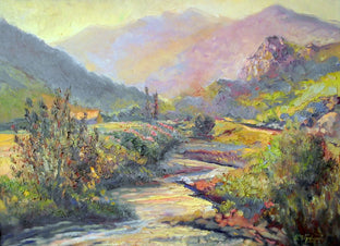 Original art for sale at UGallery.com | Evening in the Mountains by Suren Nersisyan | $925 | oil painting | 23' h x 31' w | photo 1