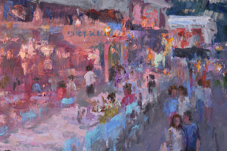 Out to Dinner by Oksana Johnson |   Closeup View of Artwork 