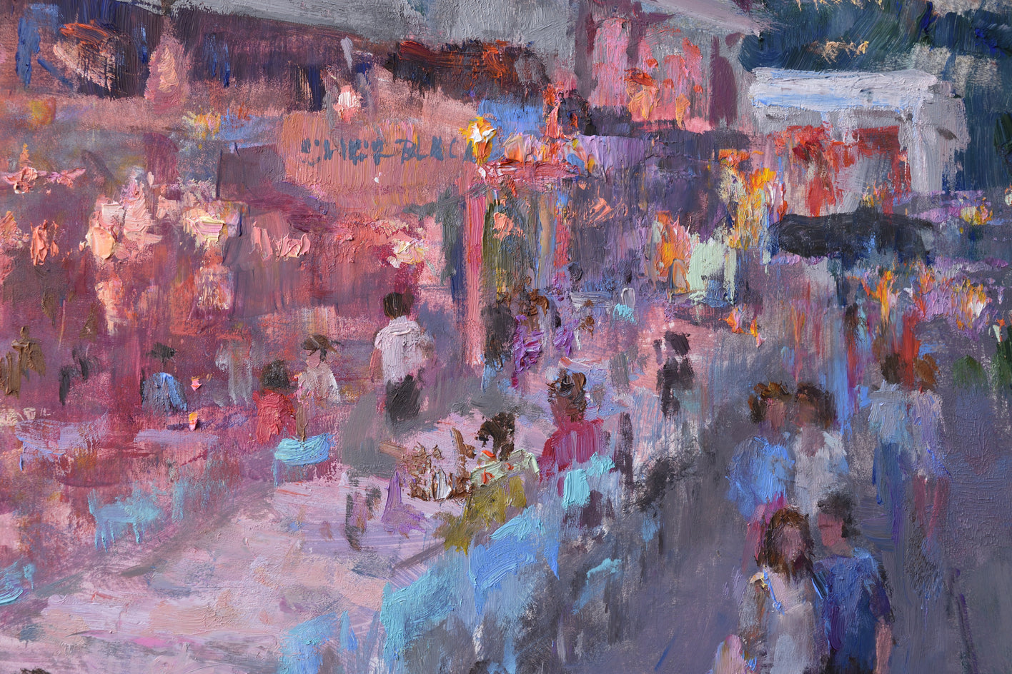 Out to Dinner by Oksana Johnson |  Closeup View of Artwork 