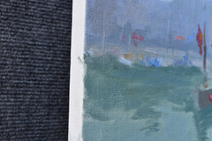 Original art for sale at UGallery.com | Morning in a Harbor by Oksana Johnson | $625 | oil painting | 11' h x 14' w | thumbnail 2
