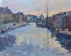 Original art for sale at UGallery.com | Sunset in Leiden by Oksana Johnson | $600 | oil painting | 11' h x 14' w | thumbnail 1