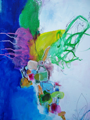 Original art for sale at UGallery.com | Garden by the Sea by Autumn Rose | $900 | mixed media artwork | 36' h x 18' w | photo 3