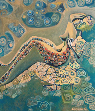 Original art for sale at UGallery.com | Fallen Angel V (Azael) by Diana Elena Chelaru | $1,250 | acrylic painting | 23' h x 20' w | photo 1