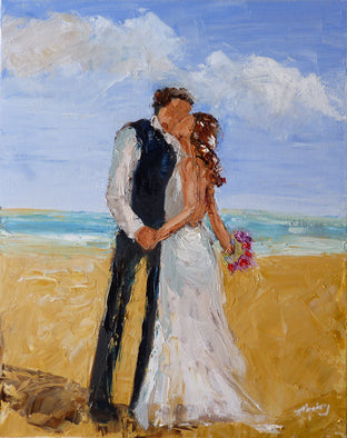 Original art for sale at UGallery.com | The Kiss by Judy Mackey | $675 | oil painting | 20' h x 16' w | photo 4