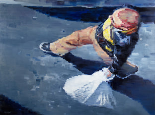 Young Man in Paris Carrying Sack by Warren Keating |  Artwork Main Image 
