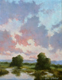 Original art for sale at UGallery.com | Light at Dusk by Gail Greene | $300 | oil painting | 10' h x 8' w | thumbnail 1