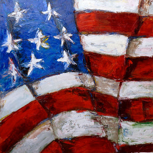 Original art for sale at UGallery.com | Flag by Judy Mackey | $1,625 | oil painting | 30' h x 30' w | photo 4