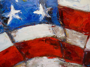 Original art for sale at UGallery.com | Flag by Judy Mackey | $1,625 | oil painting | 30' h x 30' w | photo 3