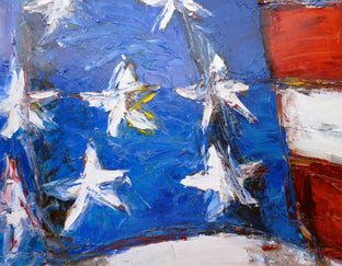 Original art for sale at UGallery.com | Flag by Judy Mackey | $1,625 | oil painting | 30' h x 30' w | photo 2