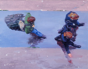 Original art for sale at UGallery.com | Students Walking on St. Germain in Paris by Warren Keating | $550 | oil painting | 11' h x 14' w | photo 1